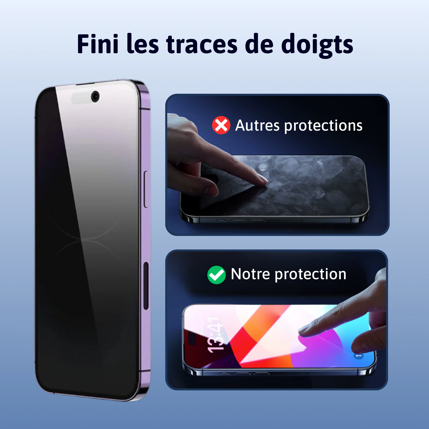 Protection d'écran 3 en 1 - iPhone