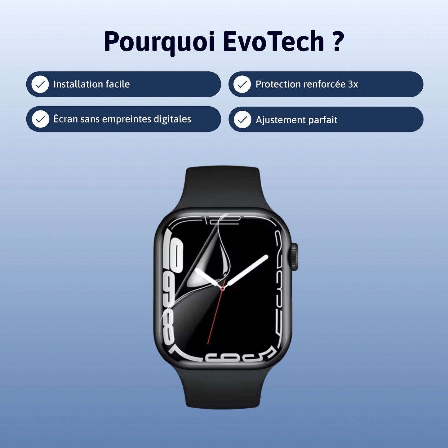 Film de protection 3 en 1 pour Apple Watch