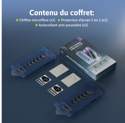 Protection d'écran 3 en 1 - iPhone