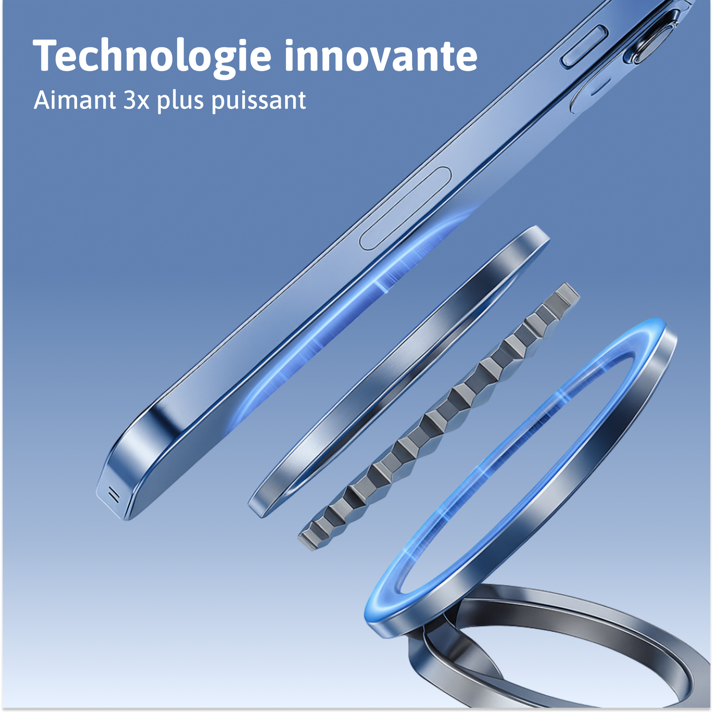 Support téléphone magnétique 360°