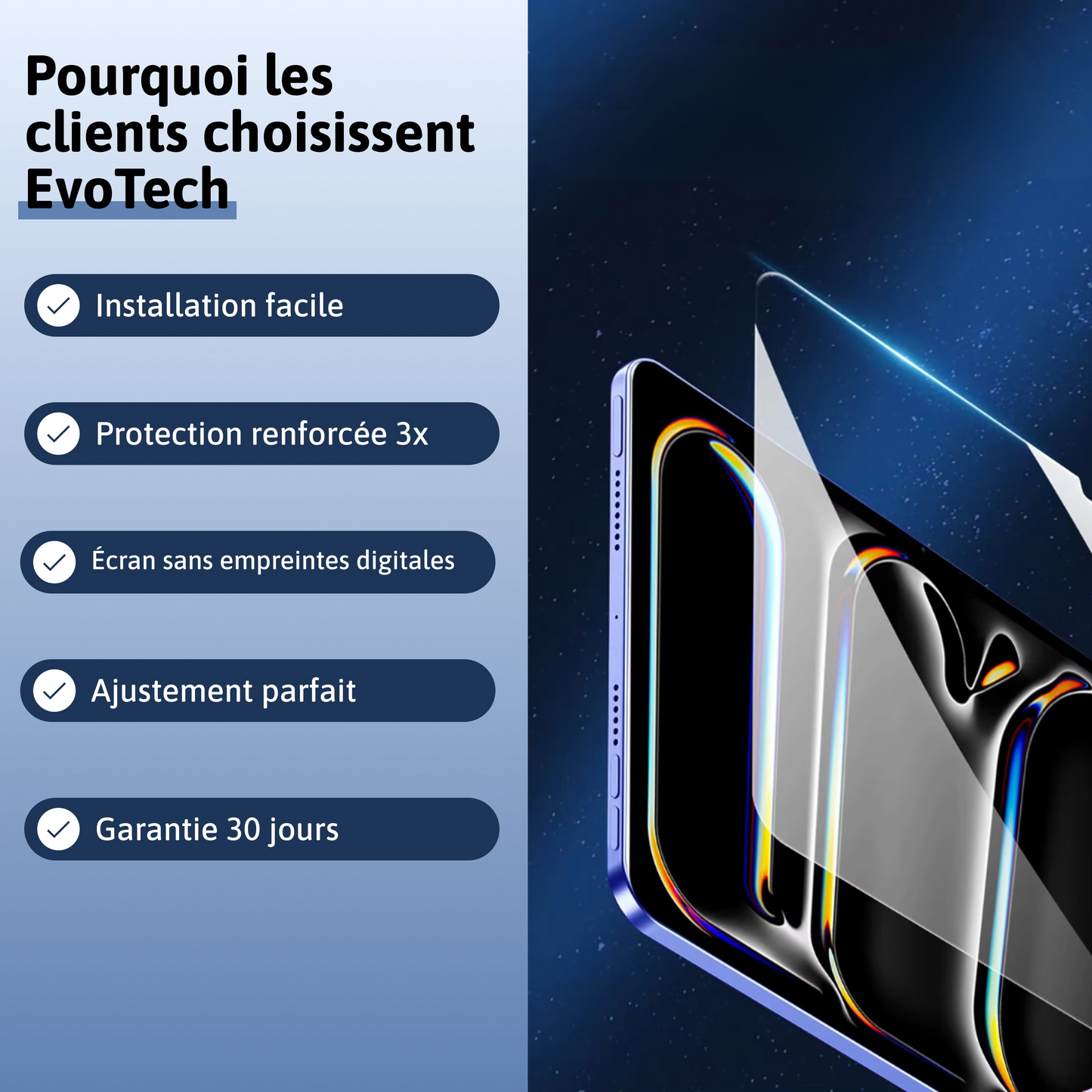 Film de protection 3 en 1 pour iPad